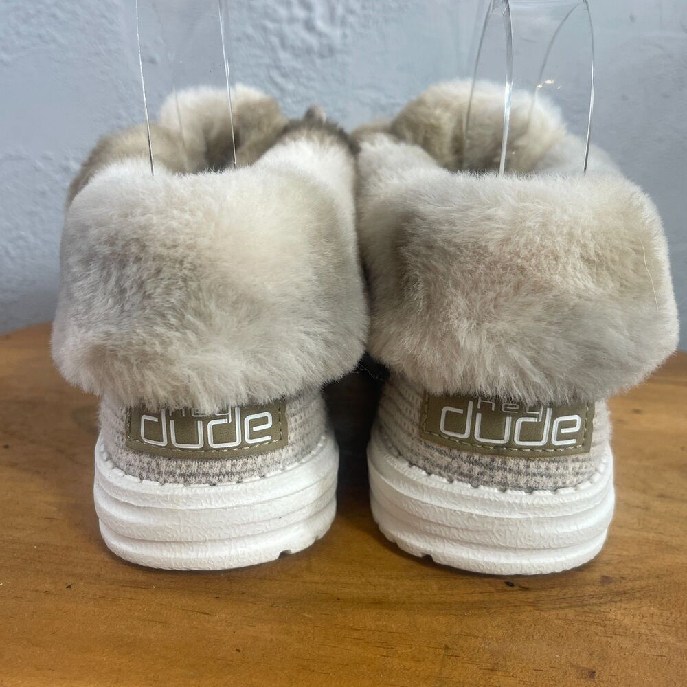 Hey Dude Britt Booties Womens 7 Coffee Dye Faux Fur Lined Cozy Moc Toe Warm - Picture 4 of 13